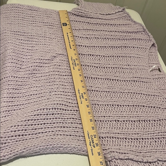 Free People Chunky Lilac Off-the-Shoulder Sloughy Cotton Crochet OverSized Small - Picture 8 of 15